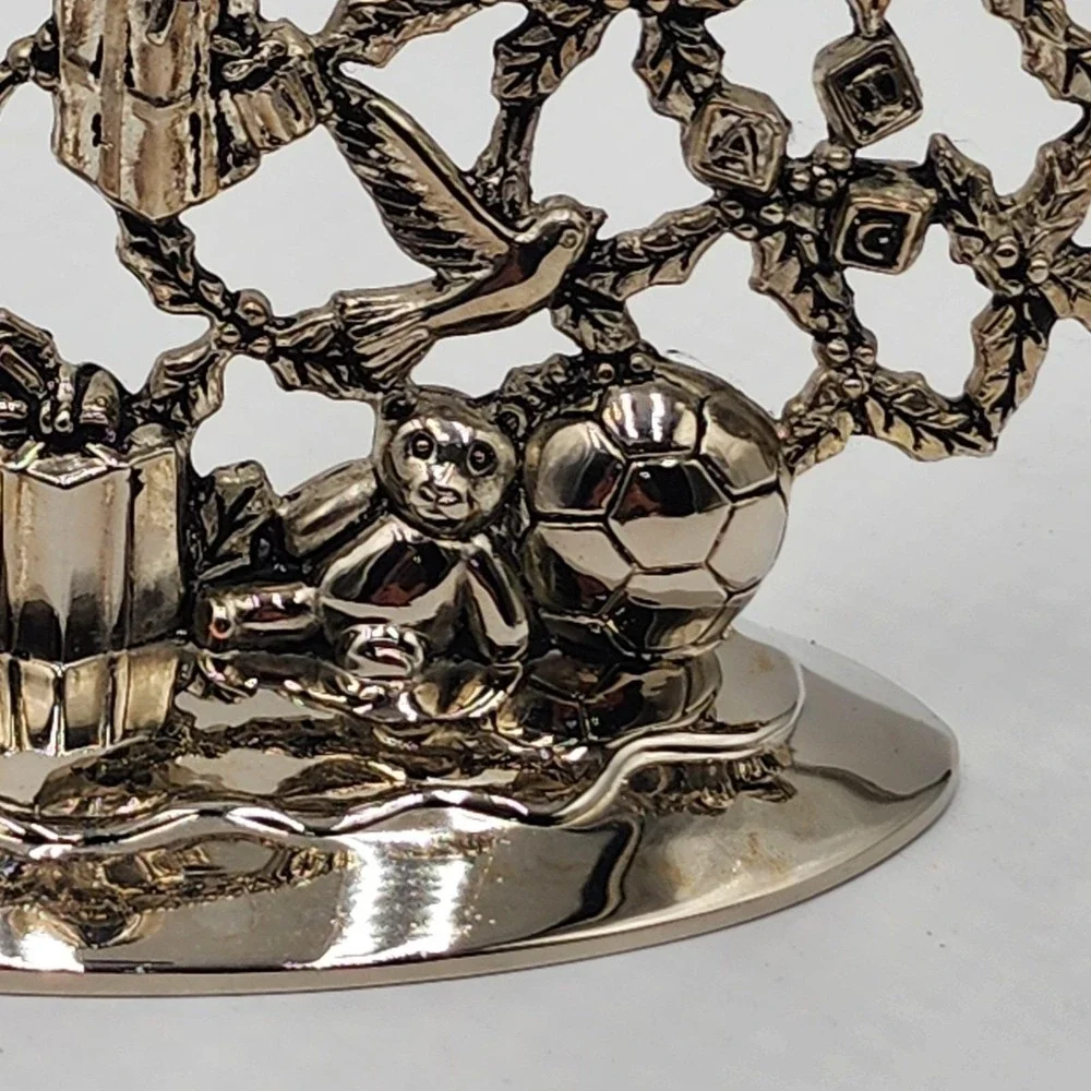 Vintage Christmas Tree Candlestick Holder Silverplate Holiday Decor 9.75